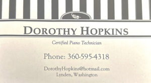 Dorothy Hopkins piano technician